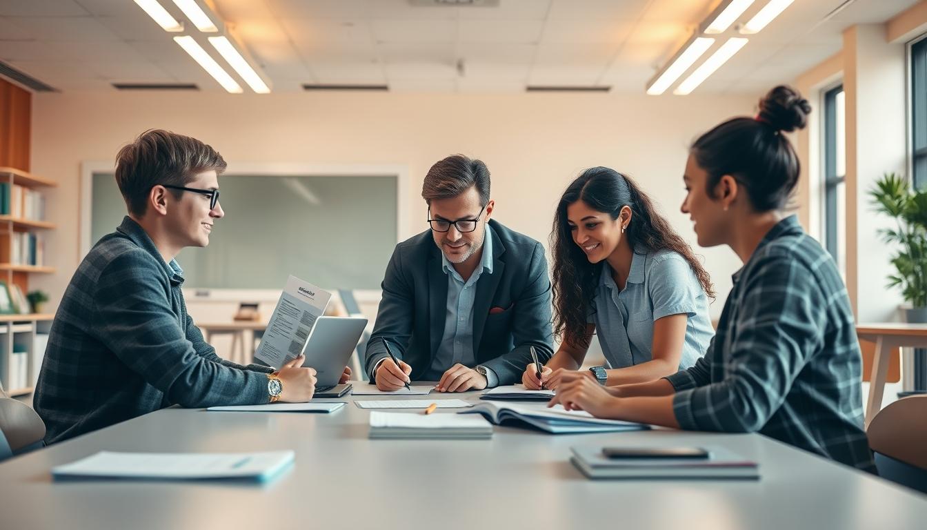 Students working in research laboratory